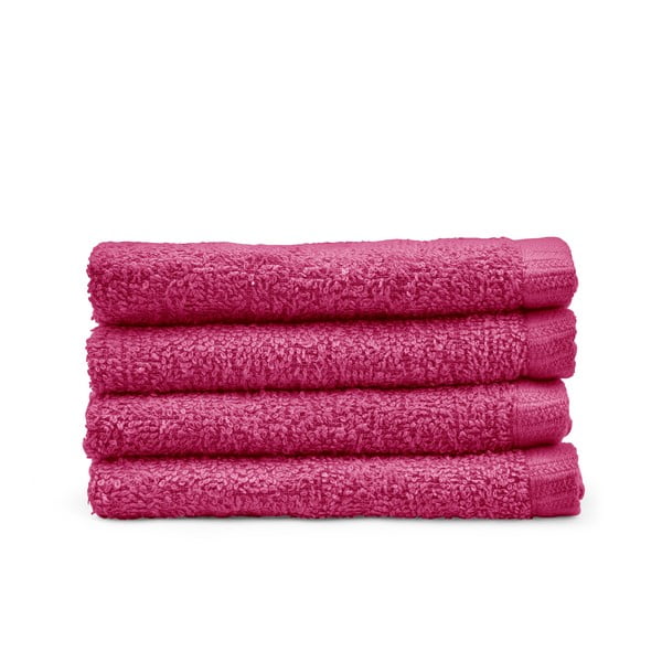 Тъмнорозови бързосъхнещи  памучни кърпи в комплект от 4 бр. 30x30 cm Quick Dry – Catherine Lansfield