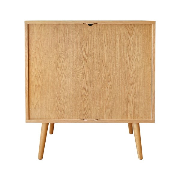 Висок скрин от декор от дъб  с плъзгащи се врати естествен 83x95 cm Rove – Woodman-image-3