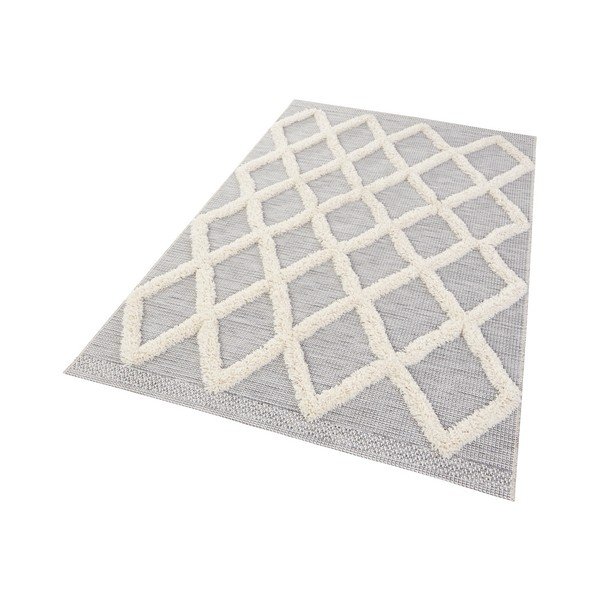 Сив килим Handira Grid, 230 x 155 cm - Mint Rugs-image-1