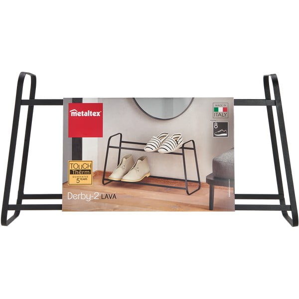 Черна двуетажна етажерка за обувки Derby - Metaltex-image-2