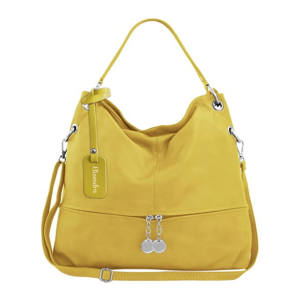 Žlutá kožená kabelka Maison Bag Evelyne