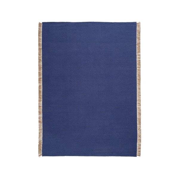 Син ръчно изработен килим със смес от памук 160x230 cm Channa – Jotex