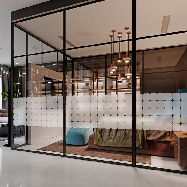 Стикери в комплект на прозореца 50 бр. 10x10 cm Square Blackout – Ambiance-image-1