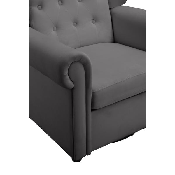 Сиво кадифено люлеещо се кресло Lillyse – Støraa-image-1