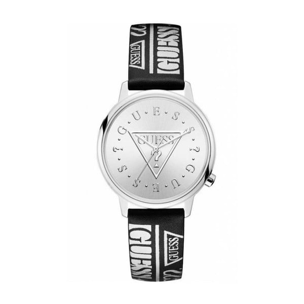 Дамски часовник с черна каишка от естествена кожа V1008M1 - Guess