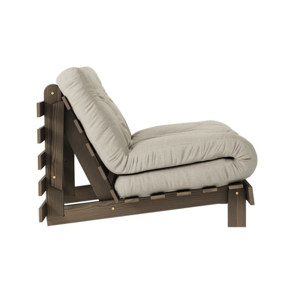 Сиво-бежово разтегаемо ленено кресло Roots Carob – Karup Design-image-3