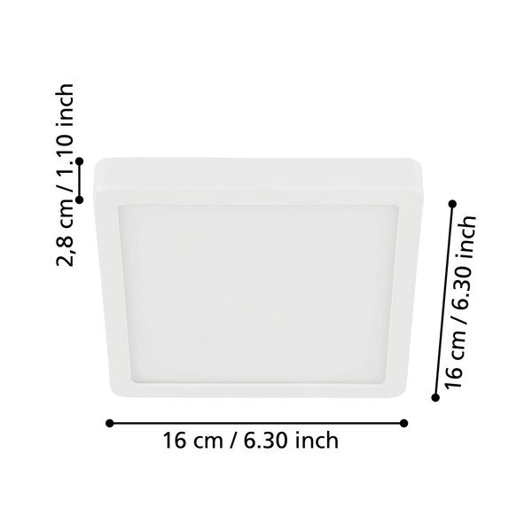 Бяло LED осветително тяло за таван 16x16 cm FUEVA 5 – EGLO-image-2