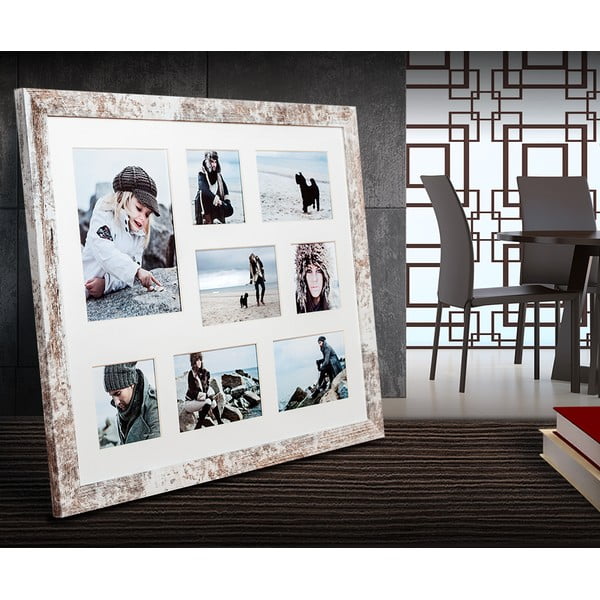 Сиво-бяла рамка за 8 снимки , 51 x 41 cm Narvik - Styler-image-1