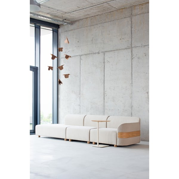 Светлосив модул на дивана (централна част), изработен от смес от вълна и лен Hugg - Gazzda-image-1