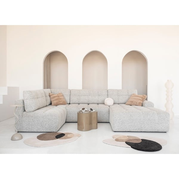 Бежов разтегателен модулен ъглов диван с място за съхранение (ляв ъгъл) Lulu – Miuform-image-2