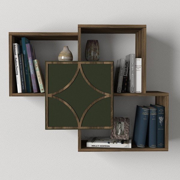 Стенен рафт в декор от орехово дърво Arco - Tera Home-image-4