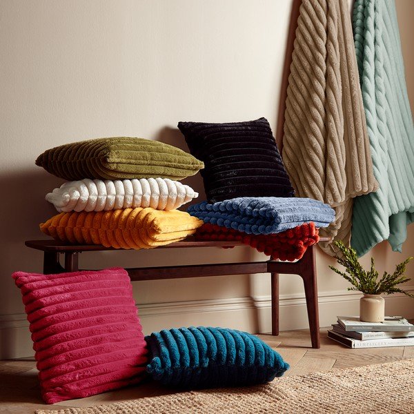 Синьо  одеяло от микроплюш 130x170 cm Cosy Ribbed – Catherine Lansfield-image-4