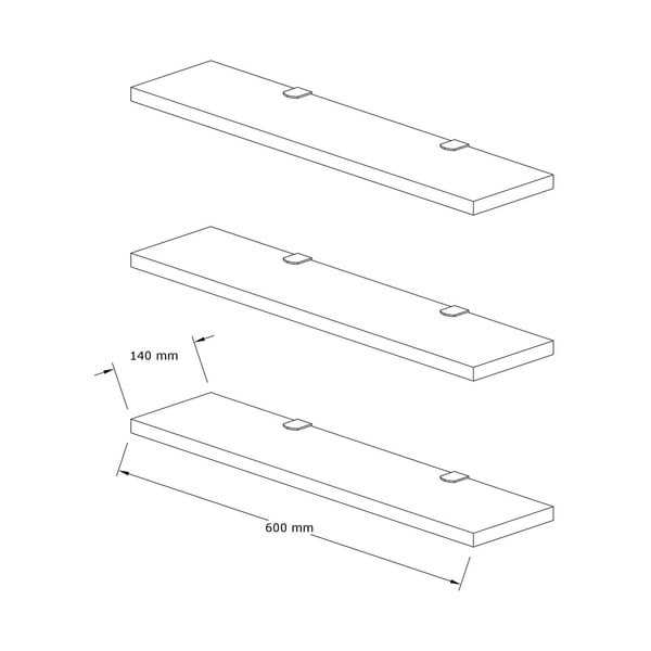 Рафтове от рециклирана дървесина в комплект от 3 броя Boss - Kalune Design-image-3