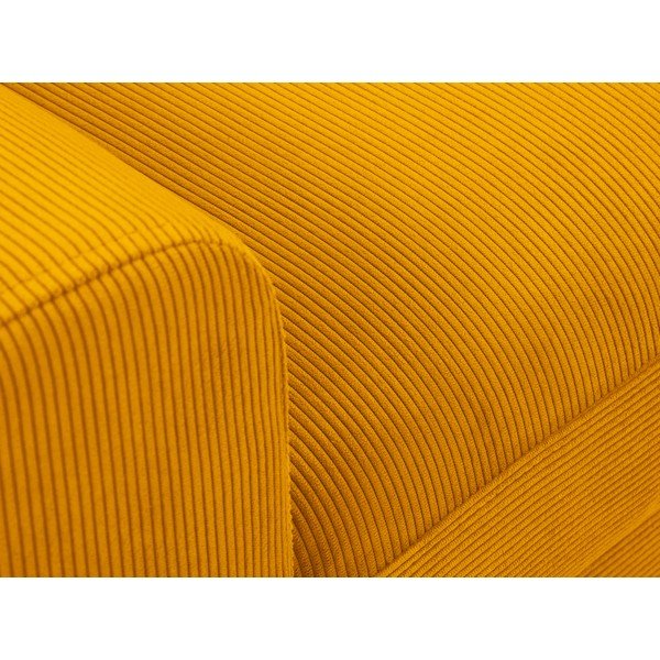 Жълт велурен ъглов разтегателен диван, десен ъгъл Moghan - Micadoni Home-image-1