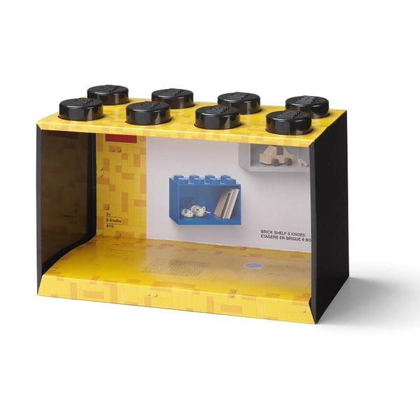 Детски черен стенен рафт Brick 8 - LEGO®-image-3