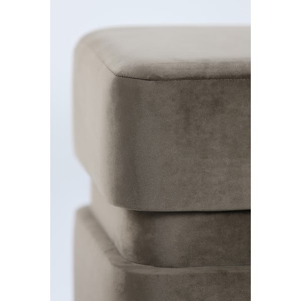 Тъмнокафява кадифена табуретка Piazza – Light & Living-image-4