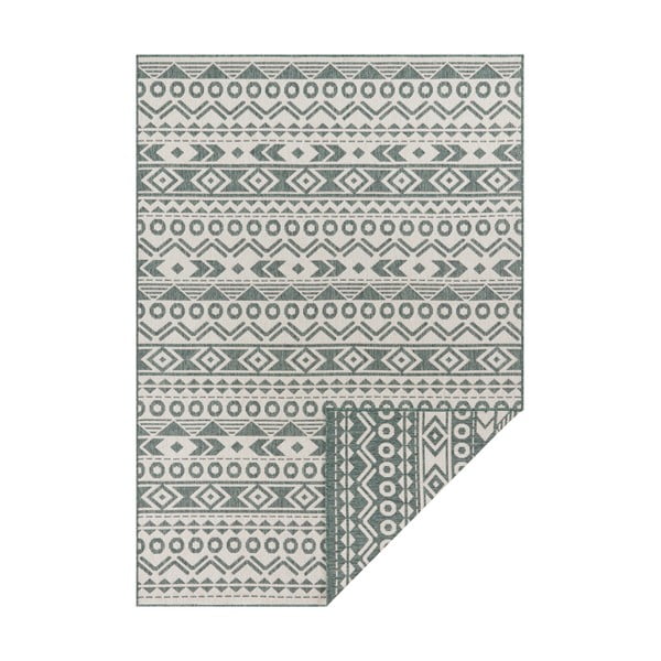 Зелен и бял килим на открито Roma, 80 x 150 cm - Ragami