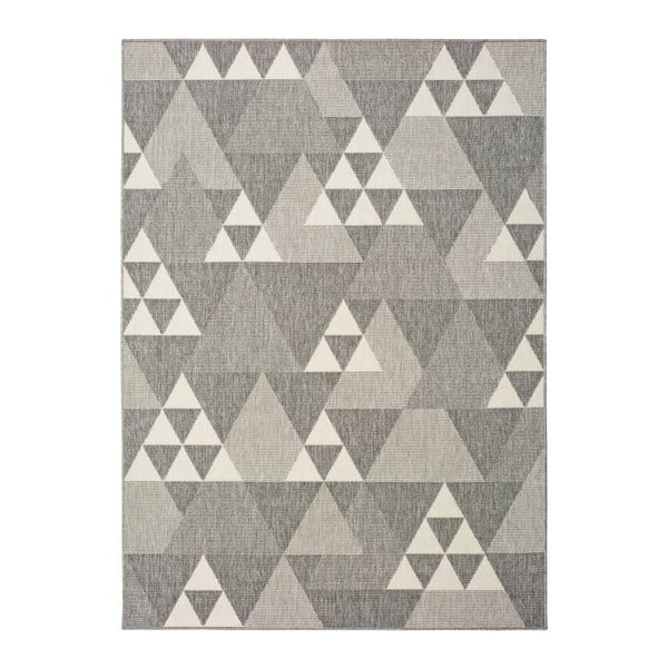 Сив килим за открито Триъгълници, 120 x 170 cm Clhoe - Universal