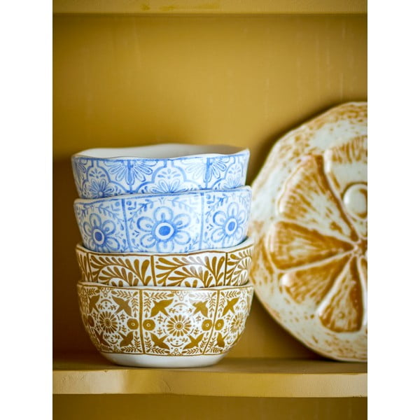 Сини/оранжеви глинени купички в комплект от 4 бр. 200 ml Milton – Bloomingville-image-4