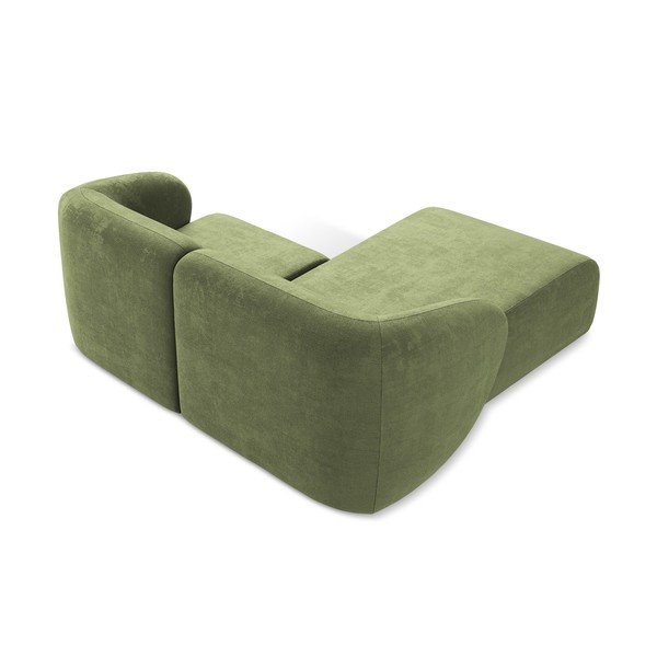 Зелен шенилов ъглов диван (ляв ъгъл) Lani – Makamii-image-3