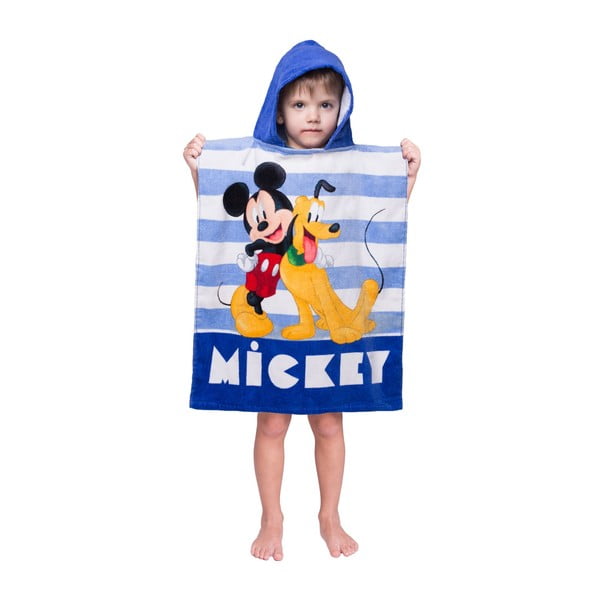 Синьо хавлиено детско пончо Mickey - Jerry Fabrics-image-1