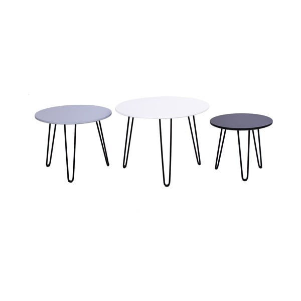 Комплект от 3 масички за съхранение Бели Fabio - Bonami Selection-image-2