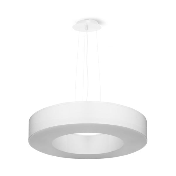 Бяло висящо осветително тяло с текстилен абажур ø 50 cm Galata Slim – Nice Lamps