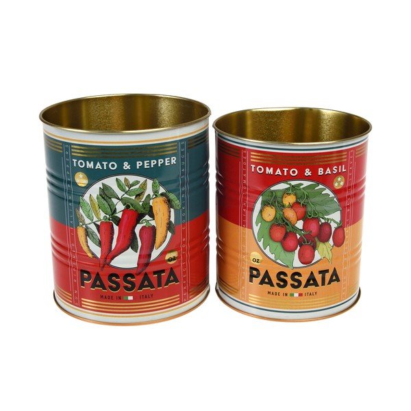 Декоративни кутии за съхранение в комплект от 2 бр. от калай ø 11x13 cm Passata – Rex London-image-3