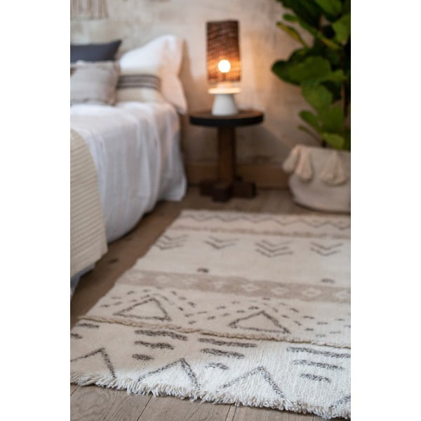 Кремав ръчно изработен вълнен килим подходящ за пране 80x140 cm Lakota Day – Lorena Canals-image-1