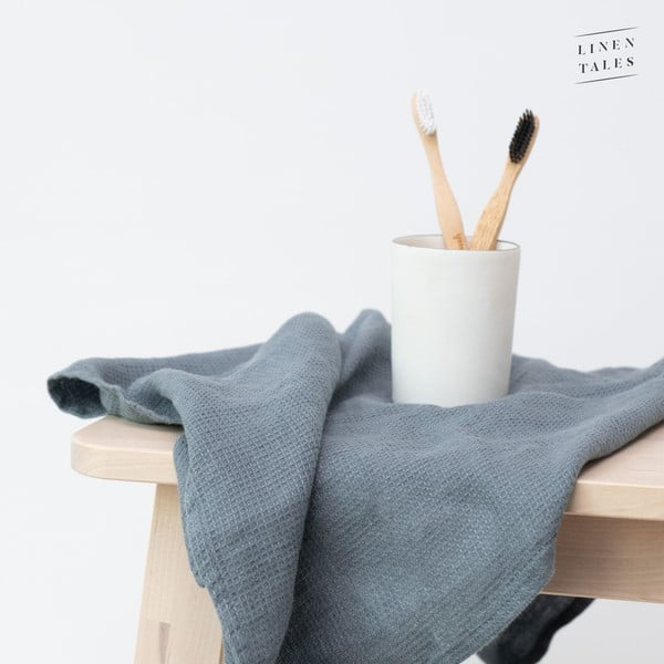 Синя ленена кърпа 30x30 cm - Linen Tales-image-2
