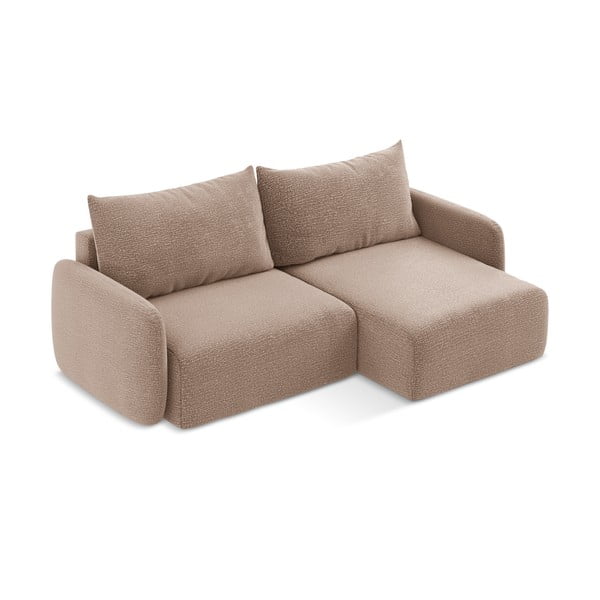Светлокафяв разтегателен ъглов диван с място за съхранение (десен ъгъл) Kalena – Makamii-image-3