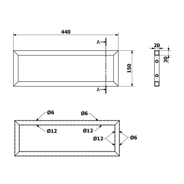 Бяла стоманена поставка за плот 49x2 cm – Sapho-image-1