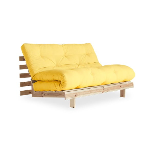 Жълт разтегателен диван 140 cm Roots - Karup Design