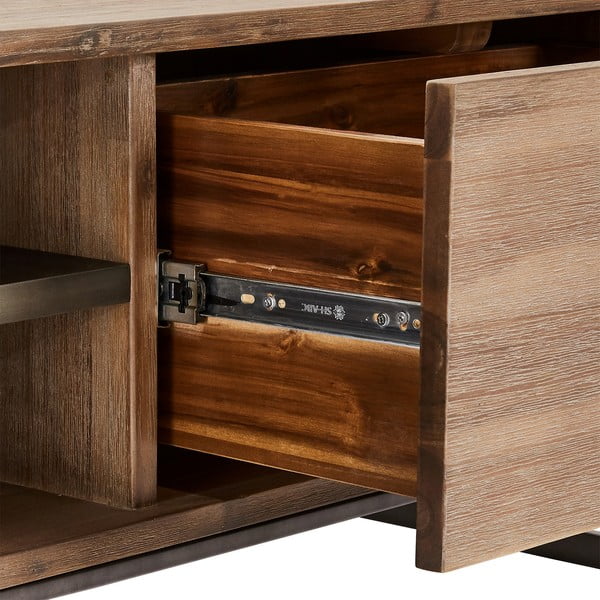 Кафява масичка за кафе от масивна дървесина , 120 x 75 cm Mallorca - Furnhouse-image-1