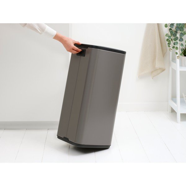 Сиво стоманено кошче за боклук отваряне с докосване 30 l Bo Touch – Brabantia-image-2