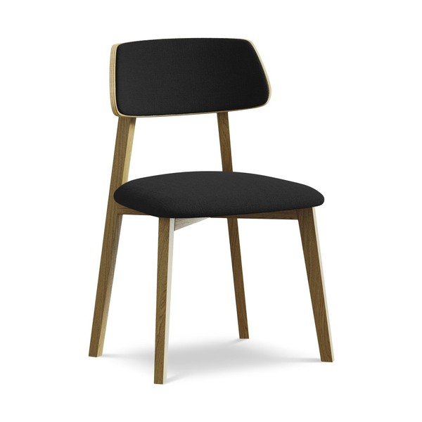 Черен трапезен стол от масивна дървесина Niu – Makamii