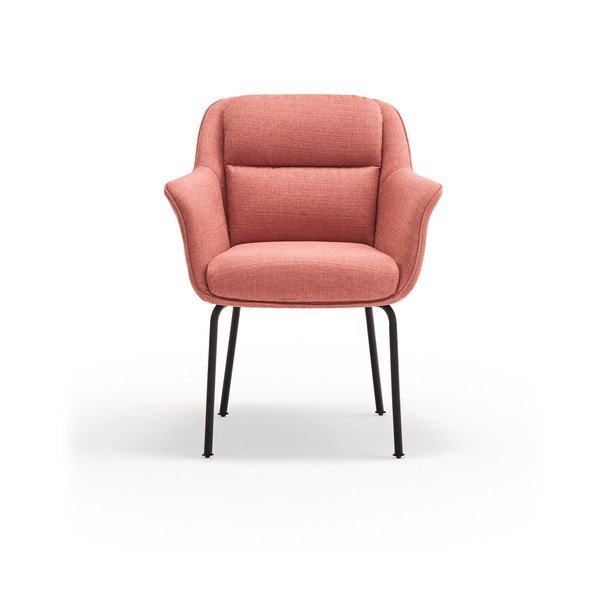 Розов тапициран трапезен стол с подлакътници Sadira – Teulat-image-2