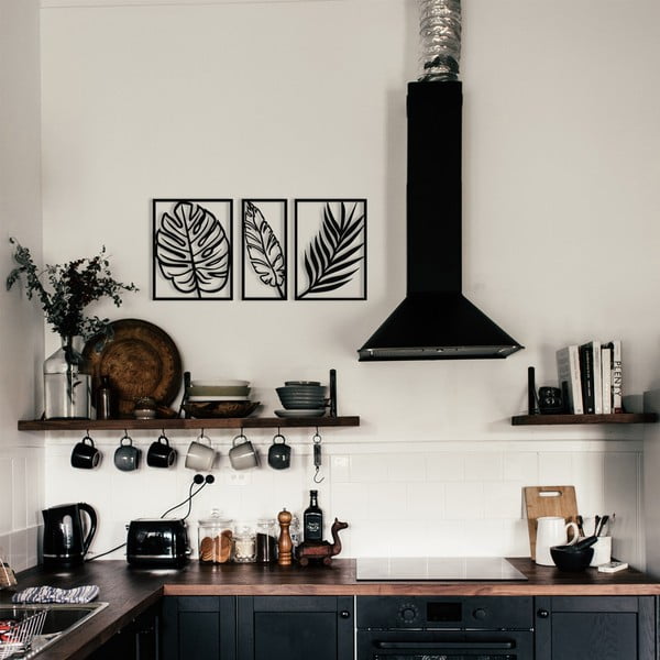 Метална декорация за стена 80x38 cm Leaf - Wallity-image-2