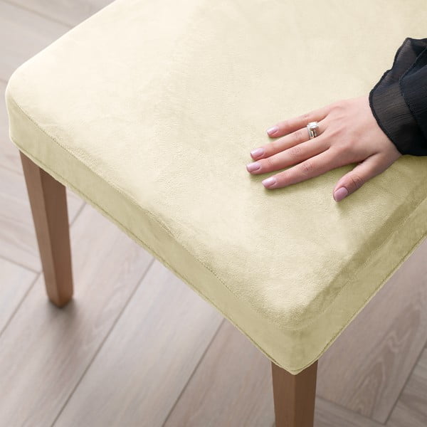 Кремави ластични покривала за стол в комплект от 4 бр. 48 cm Sento – Restilo-image-1