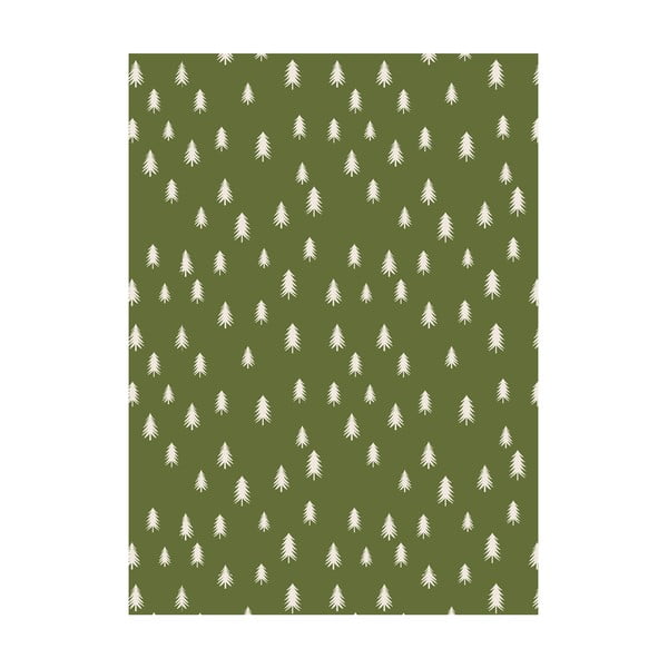5 листа зелена опаковъчна хартия, 50 x 70 cm Christmas Trees - eleanor stuart
