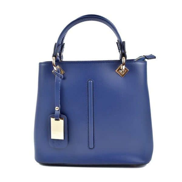Синя кожена чанта Mismono - Roberta M