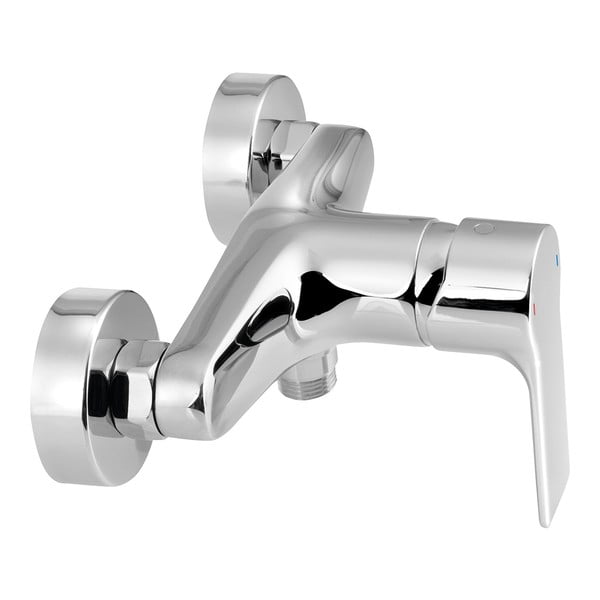 Стенна душ батерия в лъскаво-сребрист цвят (1 изход) Pax – Sapho-image-1