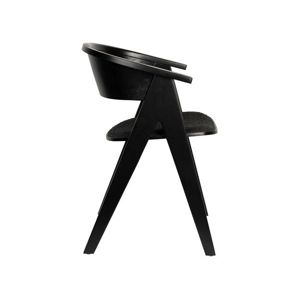 Черен тапициран трапезен стол с подлакътници NDSM – Zuiver-image-4