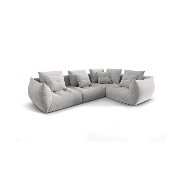Светлосив ъглов диван (десен ъгъл/L форма) Bloom – Micadoni Home-image-3