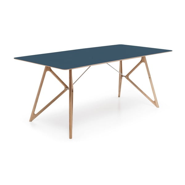 Dubový jídelní stůl Tink Linoleum Gazzda, 200cm, modrý