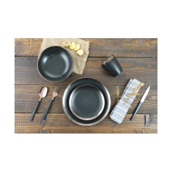 Комплект от 18 части от черна каменна керамика Villa d'Este Naima - Villa d'Este-image-1