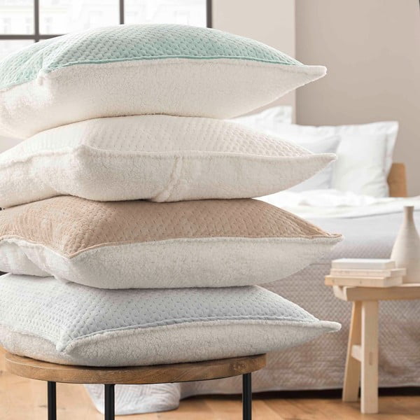 Зелен капитониран комплект шалте и калъфка за възглавница от шерпа 240x220 cm Mylene – douceur d'intérieur-image-2