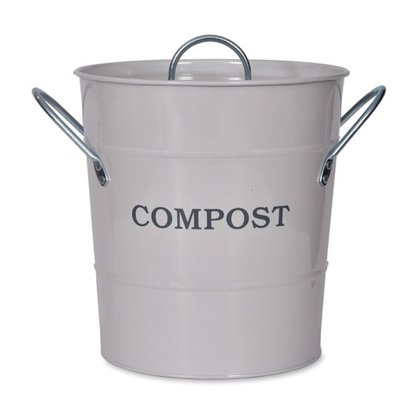 Světle šedý kompostér s víkem Garden Trading Compost, 3,5 l