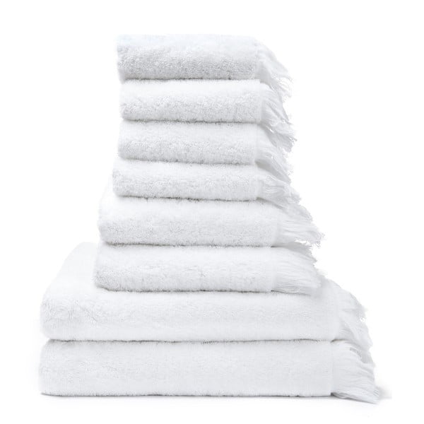 Комплект от 4 бели кърпи и 4 кърпи от чист памук Casa Di Bassi - Casa Di Bassi