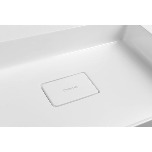 Бял двоен умивалник от отлят мрамор 96x44 cm Godiva – Sapho-image-4